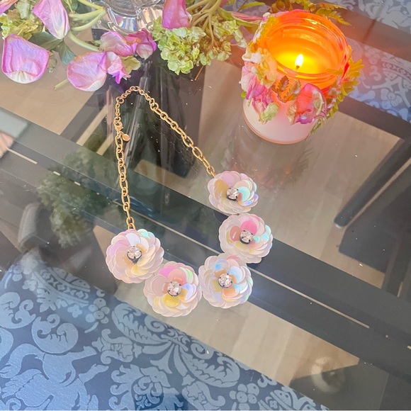 J Crew Iridescent Sequins and Crystal Necklace - Picture 1 of 2